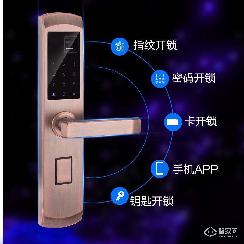 手机APP智能指纹密码锁 家用指纹防盗锁