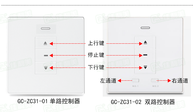 佳利美智能窗帘单路控制面板