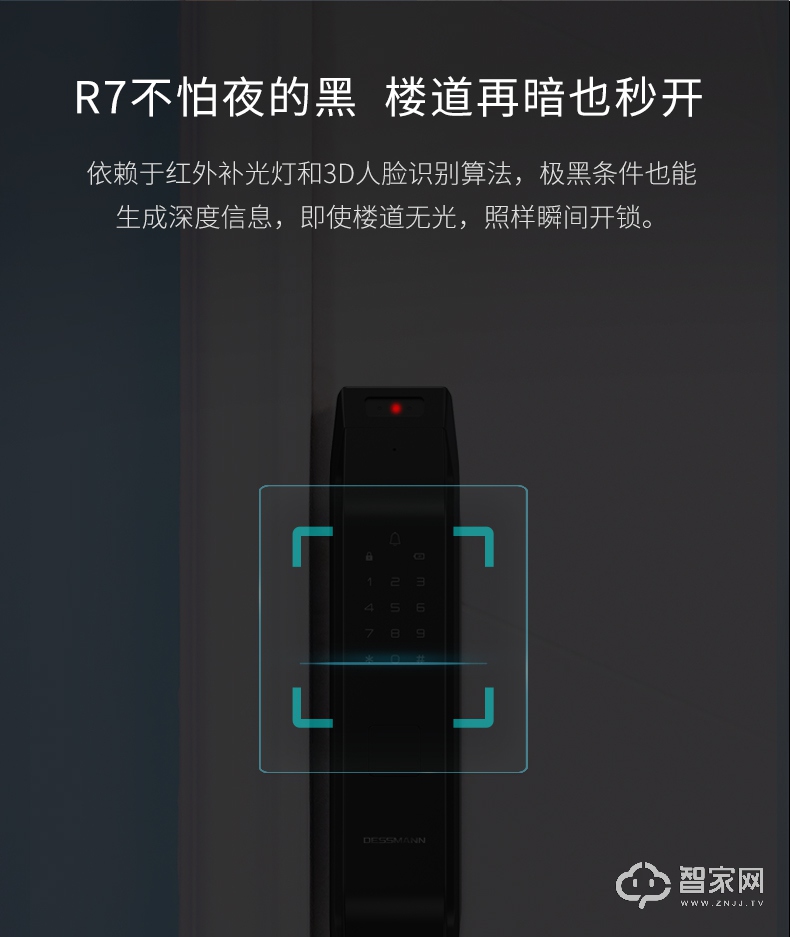 德施曼3D人脸识别智能指纹锁 R7家用防盗门密码锁