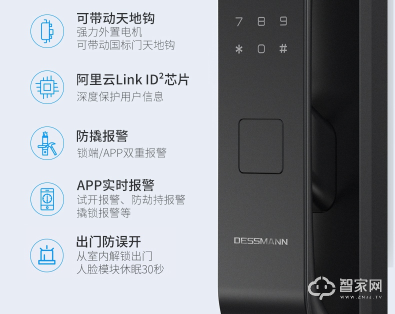 德施曼3D人脸识别智能指纹锁 R7家用防盗门密码锁