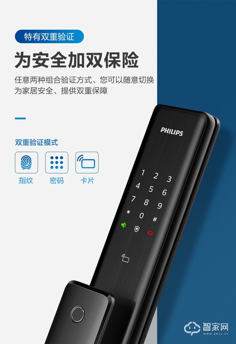 飞利浦智能锁 Alpha推拉式家用防盗门全自动电子密码锁.jpg