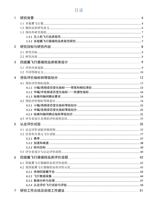 多旋翼飞行器飞行品质标准研究报告即将发布