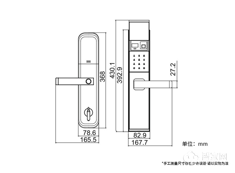 科林施智能锁 智畅C2 双重防护 半导体指纹识别精度准确 