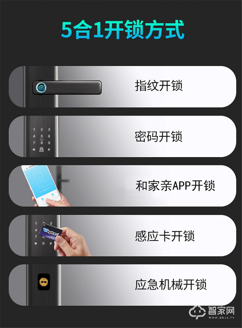 荣事达智能门锁 019G 远程开锁 半导体指纹识别