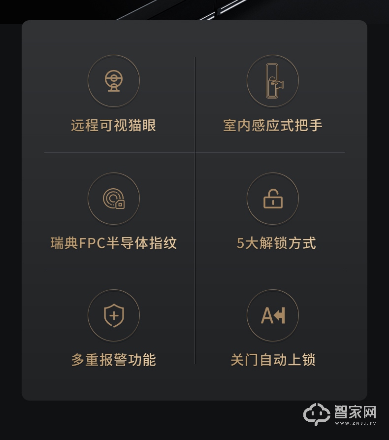 凯迪仕指纹锁 可视猫眼防盗门智能锁