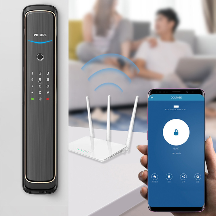  飞利浦指纹锁 DDL705E防盗门锁电子密码锁WIFI智能锁
