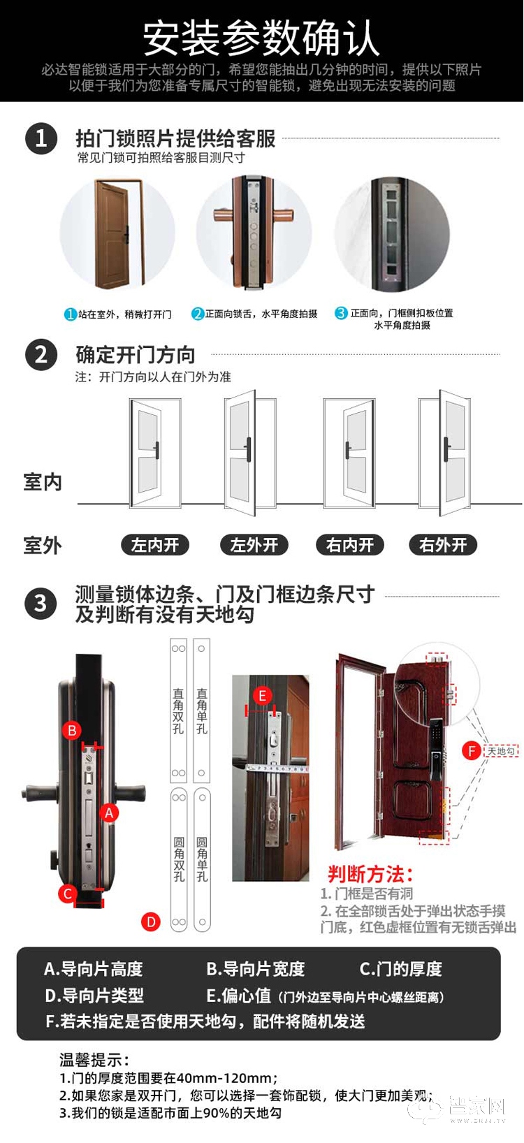 必达智能锁 内置隐藏指纹锁F3